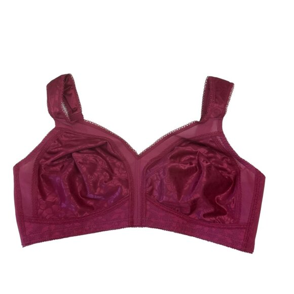 PLAYTEX 18 Hour Original Comfort Strap Wire Free Bra SZ 42C Pink Satin Unlined - Picture 7 of 12